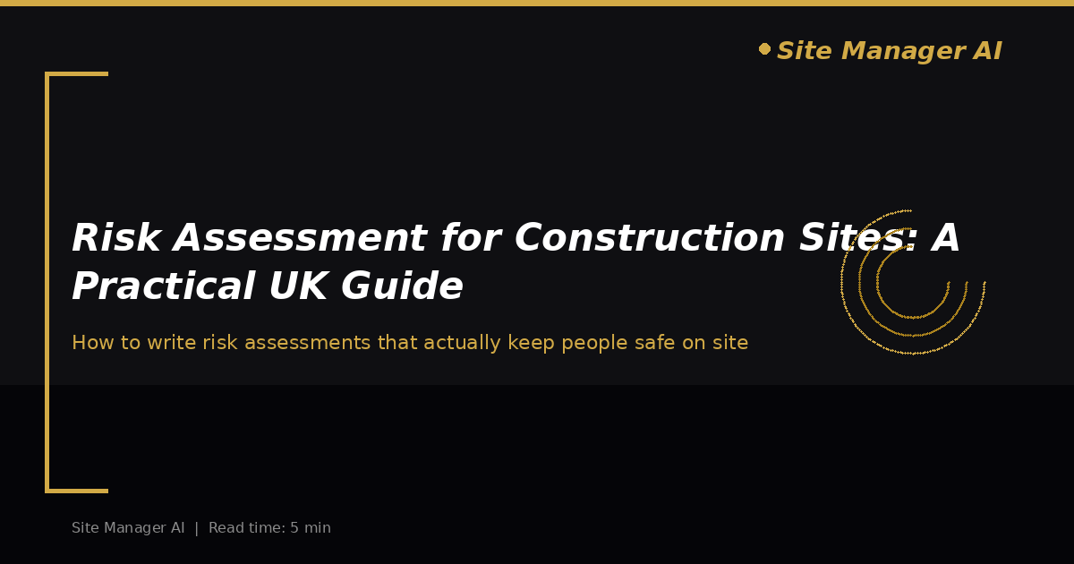 Risk Assessment for Construction Sites: A Practical Guide for UK Site Managers